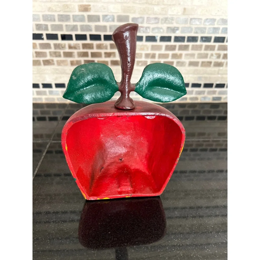 Vintage Cast Iron 'RED APPLE' Door Stop - 7
